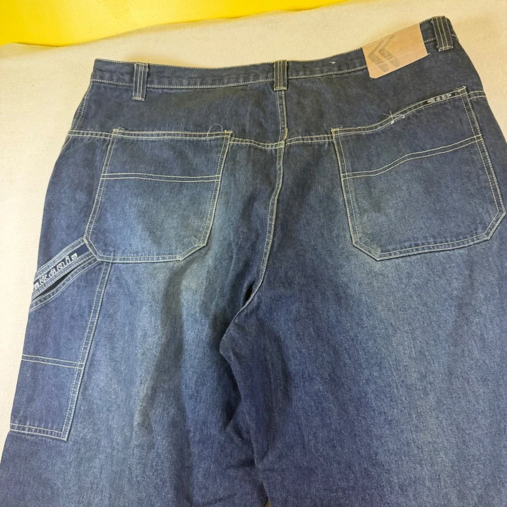 Karl Kani Mens Baggy Carpenter Jeans 44x34 Blue Denim 90s Streetwear Y2K Skater